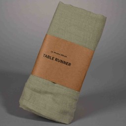 Runner "Cotone" - 44 x 250 Cm / Verde chiaro