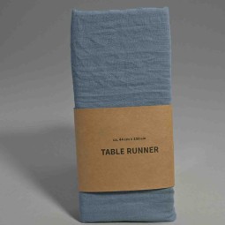 Runner "Cotone" - 44 x 250 Cm / Blu