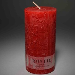 Moccolo candela rustico  - 70x140 Mm / Rosso