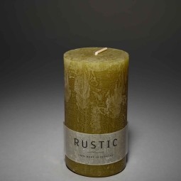 Moccolo candela rustico  - 60x110 Mm / Verde oliva