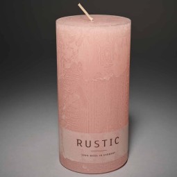 Moccolo candela rustico  - 70x140 Mm / Rosa chiaro