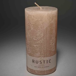 Moccolo candela rustico  - 70x140 Mm / Tortora