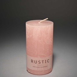 Moccolo candela rustico  - 60x110 Mm / Rosa chiaro