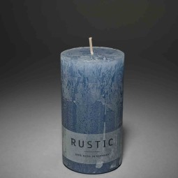 Moccolo candela rustico  - 60x110 Mm / Azzurro