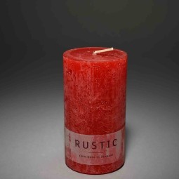 Moccolo candela rustico  - 60x110 Mm / Rosso