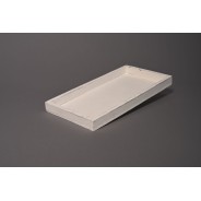 Base rettangolare in legno bianco -25x13 Cm