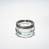 Porta tealight in vetro bordati argento -Trasparente