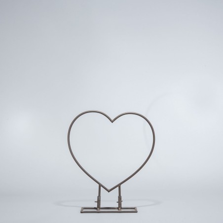 Cuore in metallo con base di supporto 33,5x7,5 Cm / H 40 Cm