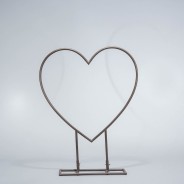 Cuore in metallo con base di supporto 46x10 Cm / H 60 Cm