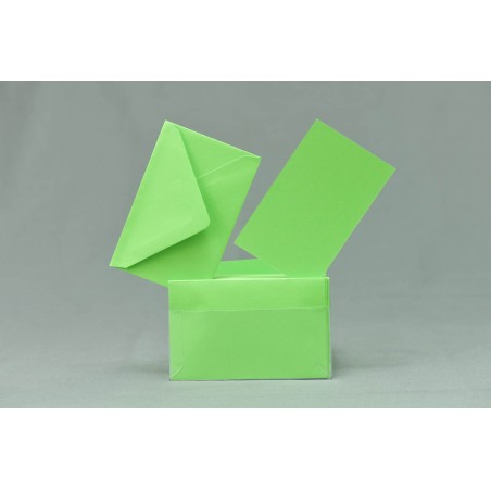 Bigliettini e buste 100 Pezzi - 7x11 Cm / Verde