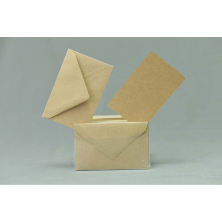 Bigliettini e buste 100 Pezzi - 7x11 Cm / Avana