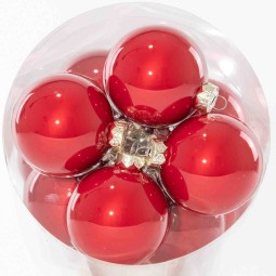 Palline in vetro 16 PZ - 8 Cm / Rosso scuro