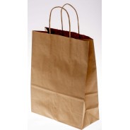 Borsine shopper con cordino 25 Pezzi - 14x9x20 Cm / Avana