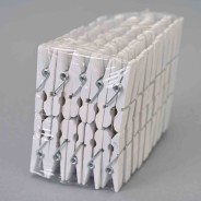 Mollette in legno 100 Pezzi - 35 Mm / Bianco