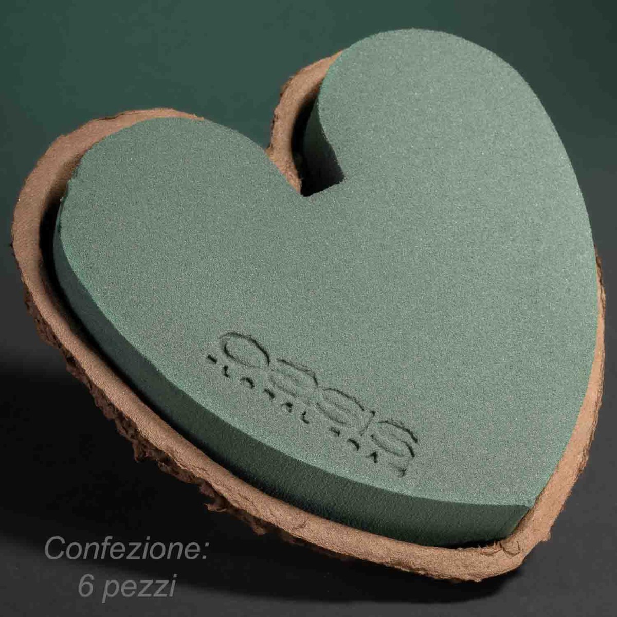 Cuore "Biolit" in Spugna rigida con case in cartone - 17x17x4 Cm