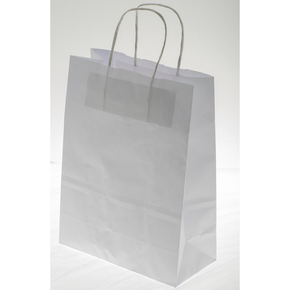 Borsine shopper con cordino 25 Pezzi - 4x15x50 Cm / Bianco