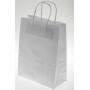 Borsine shopper con cordino 25 Pezzi - 4x15x50 Cm / Bianco