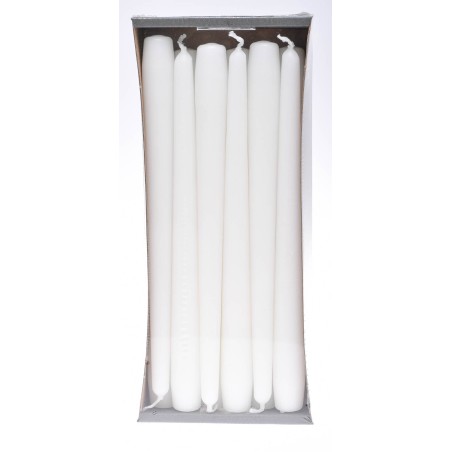 Candele coniche 23 MM vari colori - Confezione 12 pezzi - Bianco