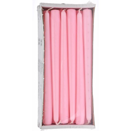 Candele coniche 23 MM vari colori - Confezione 12 pezzi - Rosa