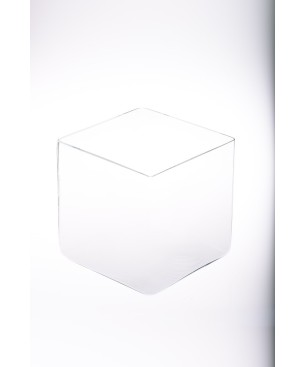 Vaso in vetro trasparente a forma di cubo in varie misure - 25x25