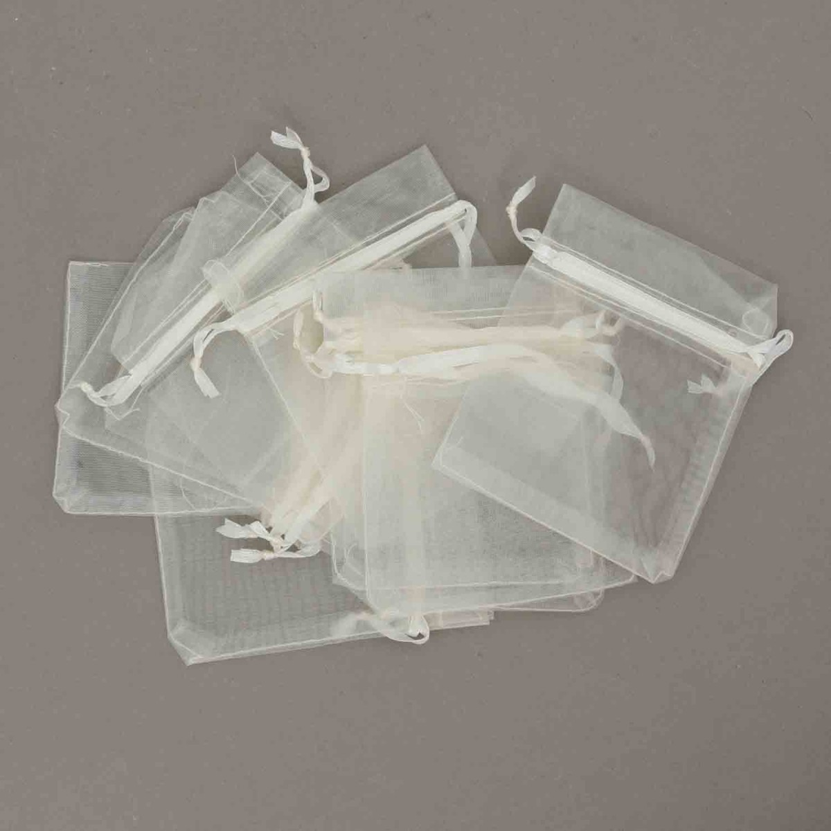 Sacchetti "Organza" 10 Pezzi - 7,5x10 Cm / Crema