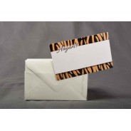 Bigliettini 100 Pezzi con fantasia Tigre e buste avorio - 7x11 Cm / Bianco