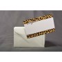 Bigliettini 100 Pezzi con fantasia Leopardo e buste avorio - 7x11 Cm / Bianco