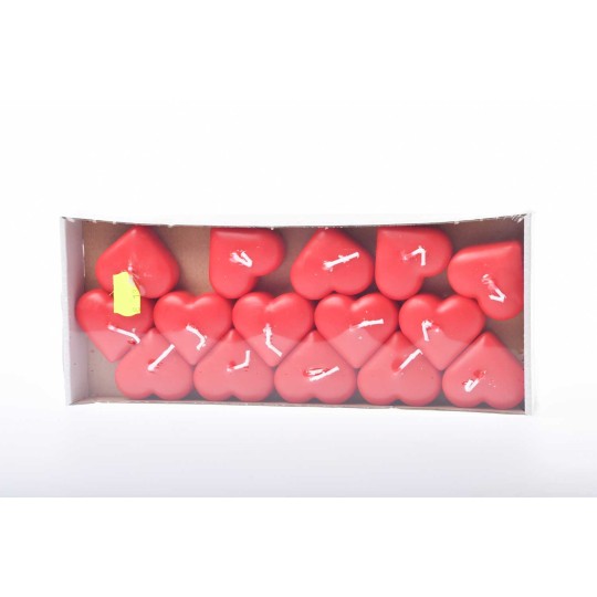 Candele a forma di cuore 4,5x3,5 MM vari colori - Confezione 15 pezzi - Rosso