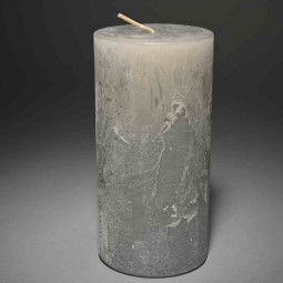 Moccolo candela rustico  - 70x140 Mm / Grigio