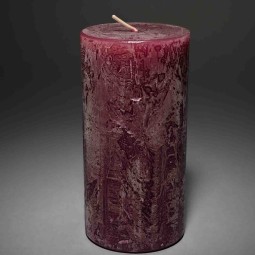 Moccolo candela rustico  - 70x140 Mm / Prugna