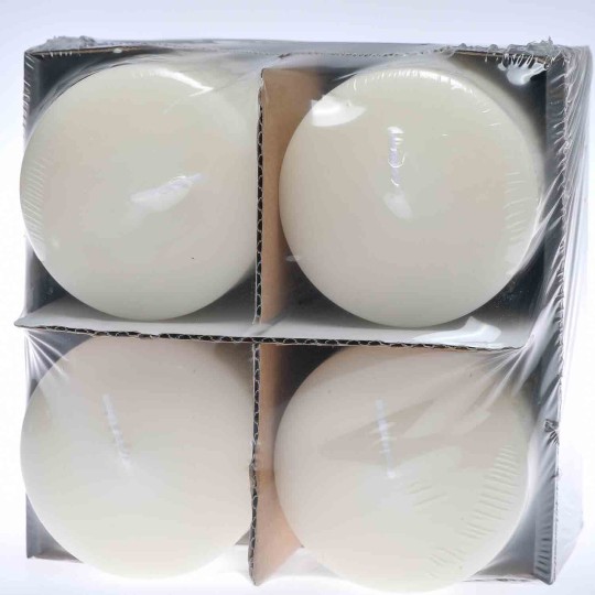 Candele 80 MM vari colori - Confezione 4 pezzi - bianco seta