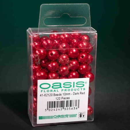 Perle sintetiche con foro 10 Mm - Rosso