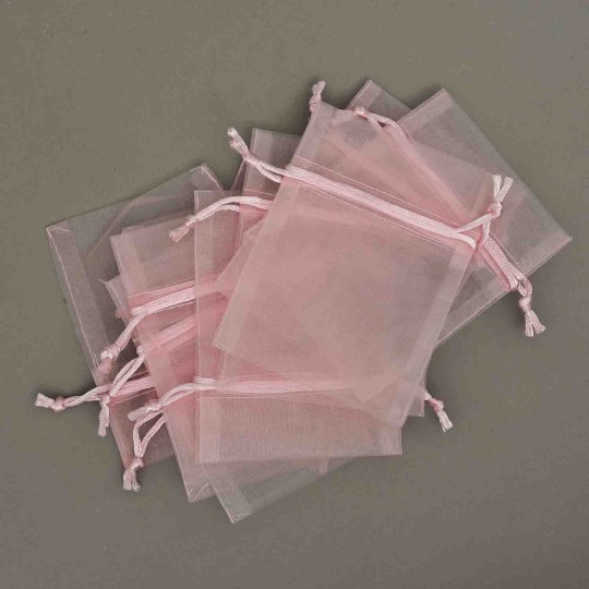 Sacchetti "Organza" 10 Pezzi - 9x12 Cm / Rosa