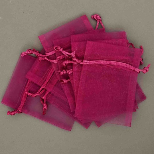 Sacchetti "Organza" 10 Pezzi - 9x12 Cm / Fuxia