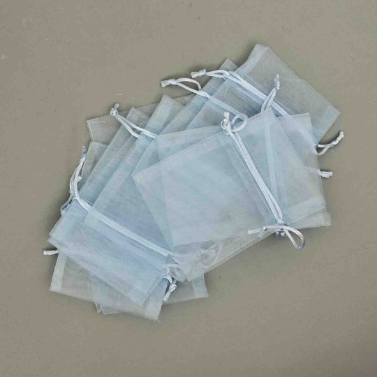 Sacchetti "Organza" 10 Pezzi - 9x12 Cm / Azzurro