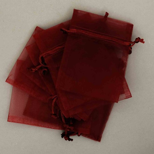 Sacchetti "Organza" 10 Pezzi - 9x12 Cm / Bordeaux