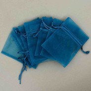 Sacchetti "Organza" 10 Pezzi - 9x12 Cm / Blu Niagara