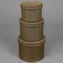 Scatole "Country" in tessuto "Lino" Set 3 Pezzi - 18x14 / 15x12 / 13x10 Cm - Verde