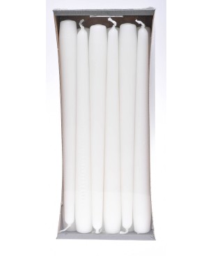 Candele coniche 23 MM vari colori - Confezione 12 pezzi - Bianco