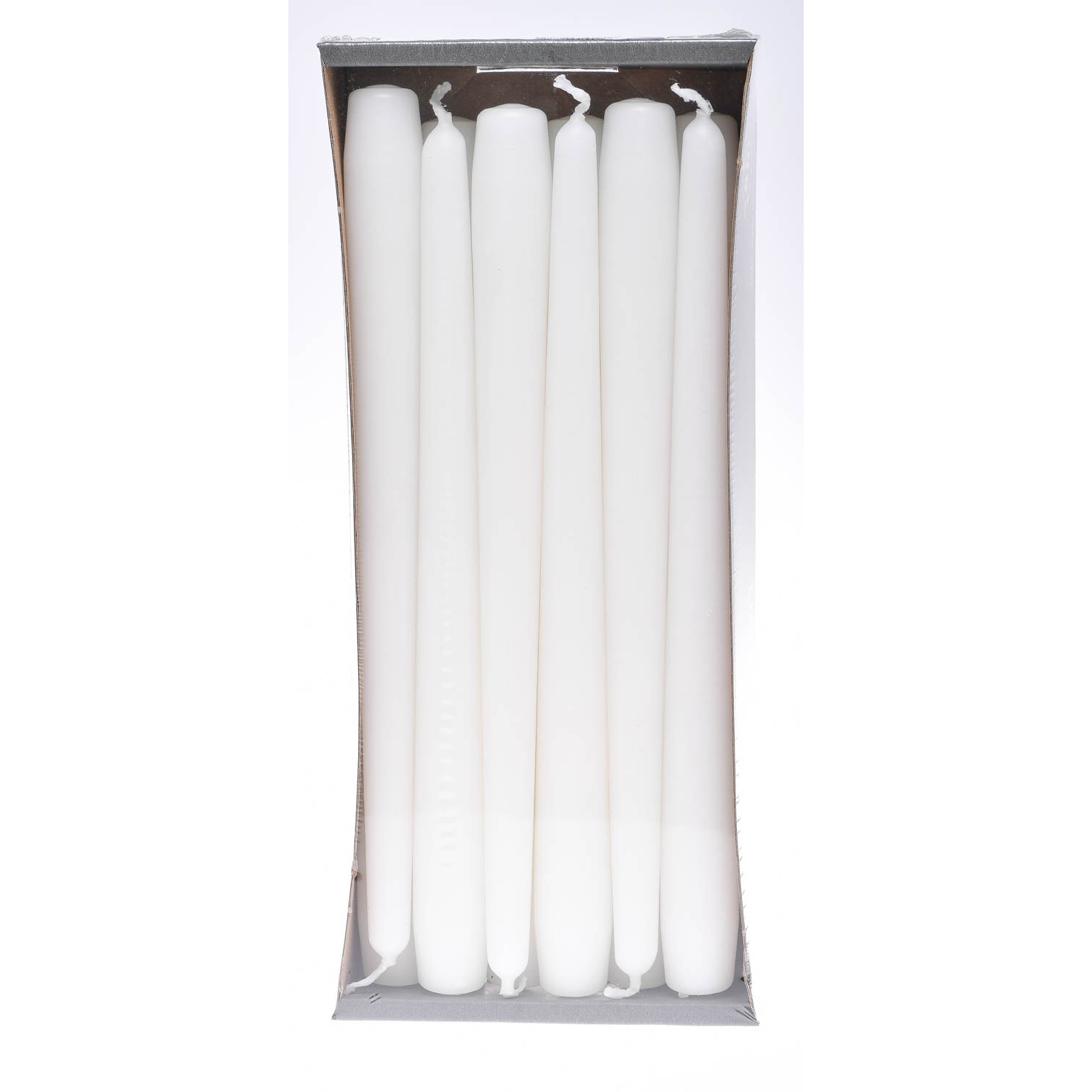 Candele coniche 23 MM vari colori - Confezione 12 pezzi - Bianco