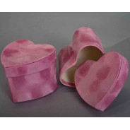 Scatole a cuore in velluto 9x8,5x7,3 Cm - 8 Pezzi / Rosa