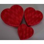 Scatole a cuore in velluto 30x27,5x12 / 25,5x23,5x10 / 20,7x19,5x8 Cm - Rosso