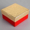 Scatola quadrata in cartoncino e velluto 8,5x8,5x4,5 Cm - Rosso