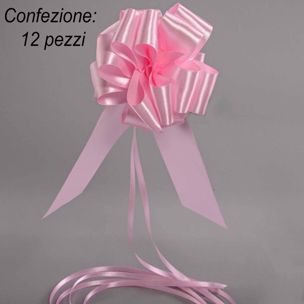 Fiocchi a Tiro in Satin 38 mm - Confezione da 12 Pz - Disponibili in Vari Colori Rosa