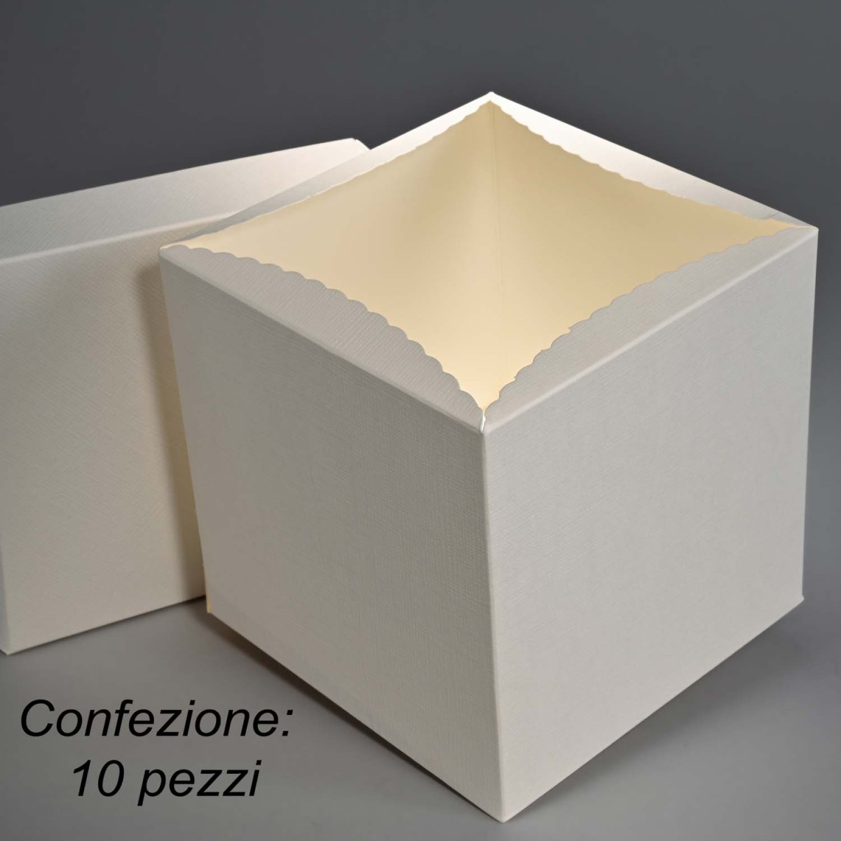 Scatole in carta color seta componibile con coperchio 10 Pezzi - 14x14x14 Cm