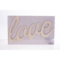 Scritta "love" in legno - 2 Misure - 34x21 cm