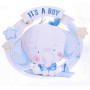 Elefantino celebrativo per nascita - 2 Colori - Azzurro