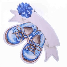 Scarpine celebrative per nascita - 2 Colori - Azzurro