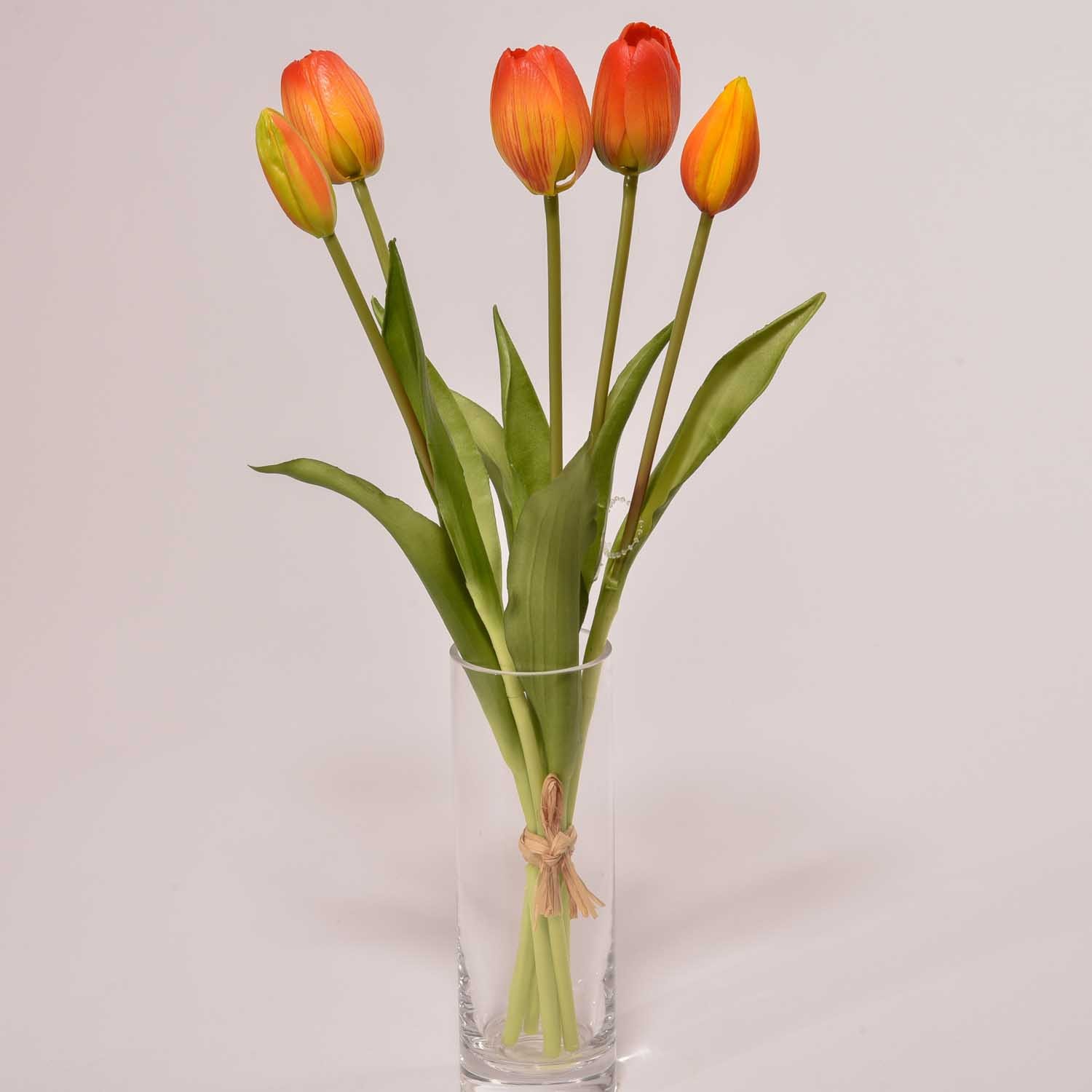 Tulipani in mazzo 32 CM "Real touch" - Arancione