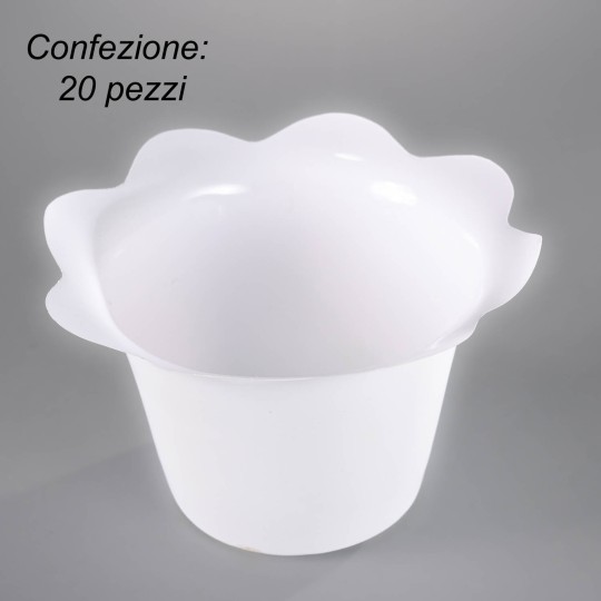 Coprivaso "Smerlato" Bianco - 10 Cm - 20 Pezzi